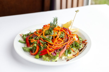 vegetarian salad on white background