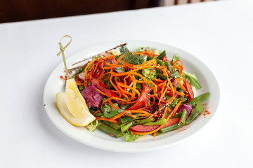 vegetarian salad on white background