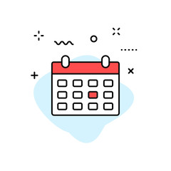 Time and clock web icons in line style. Timer, Speed, Alarm, Calendar. Vector illustration.