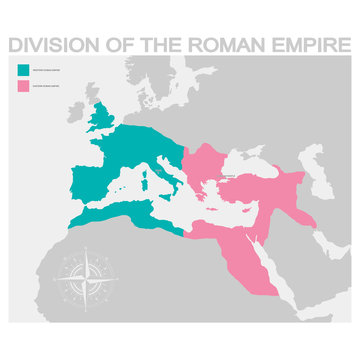 vector map of the Division of the Roman Empire