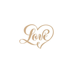 Love lettering. Modern brush calligraphy. Handwritten typography. Modern brush calligraphy. Isolated on white background.