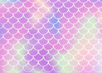Mermaid scales background with holographic gradient.