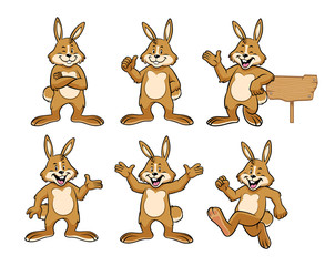 bunny with cartoon style set