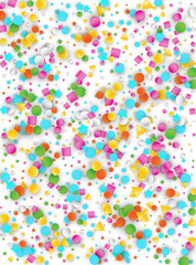 Colored Carnaval Confetti Background with Geometric Shapes