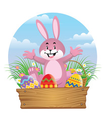 happy rabbit with easter egg