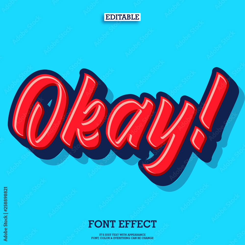 Fototapete simple bold brush script font, with 3d extrude and highlight, youth design style for sweet custom logotype