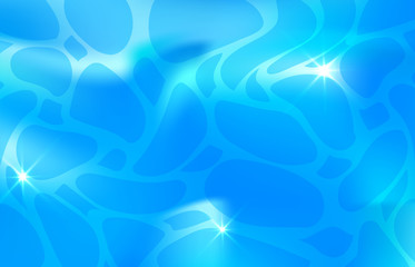 Blue Summer Water Waves with Reflections in Swimming Pool