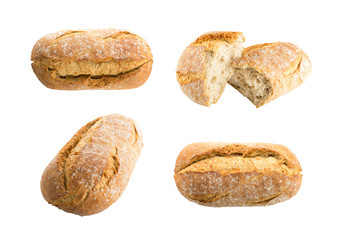 Homemade Traditional Bread Isolated on White Background