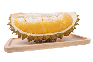 Durian on wooden plates
