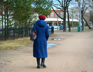 woman walking in the park