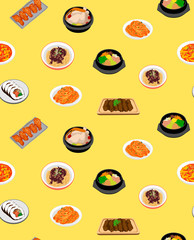 Korean Cute Food Seamless Pattern