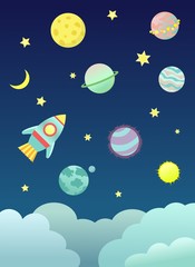 Space illustration with planets