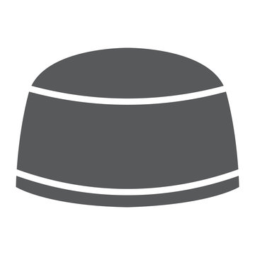Muslim cap glyph icon, arabic and islam 