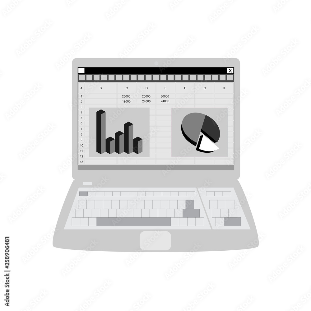 Poster business finance analysis audit with graphs. seo data analytic and return on investment roi. spreads