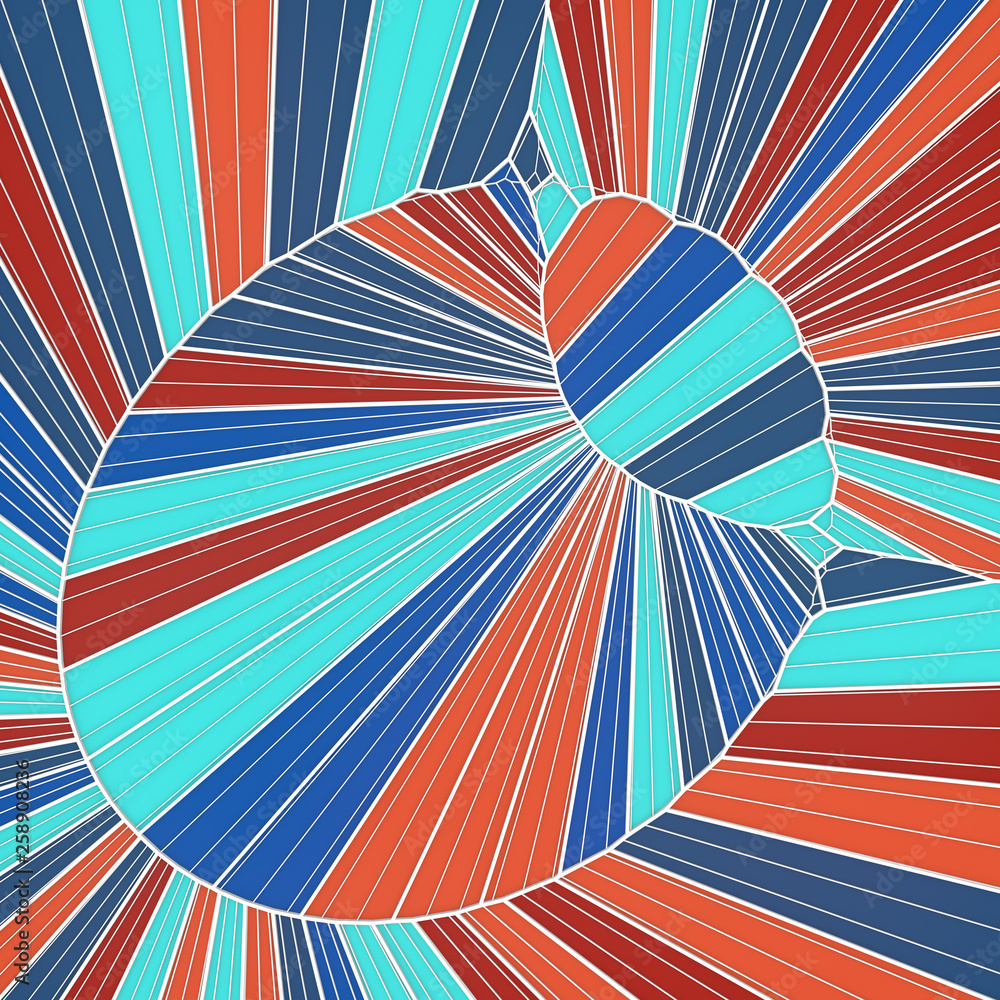Aufkleber Abstract geometrical concept. Modern covers design with low poly tesselated pattern of multicolored shapes. 3d rendering