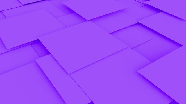 3d abstract background purple squares animation. Computer rendering shapes footage. Loop.