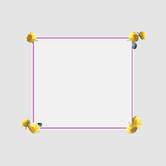 cute stylish branding grey layout with unusual stroke with flowers