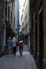 People visiting the old town of Bilbao