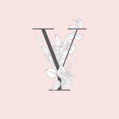Vector Blooming Floral Elegant Y Monogram and Logo