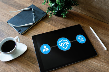 VPN - Virtual perivate network. Internet conncetion privacy concept.