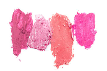 red lipstick on white background