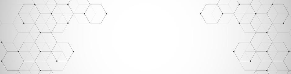 Hexagons pattern. Geometric abstract background with simple hexagonal elements. Medical, technology or science design.