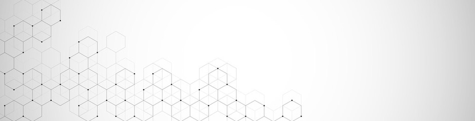 Hexagons pattern. Geometric abstract background with simple hexagonal elements. Medical, technology or science design.