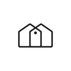 illustration logo from home or house with price tag or sale logo design concept