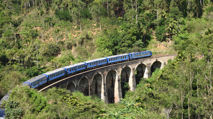 Fototapeta na wymiar Nine Arches Bridge in Ella, Sri Lanka, british colonial era railway construction