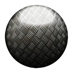 old gray and rust metallic ball. isolated with clipping path. 3d illustration.