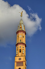 View of the bell tower of the Church of Our Lady of Suffrage and Santa Zita.