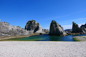 三陸復興国立公園、浄土ヶ浜。宮古　岩手　日本。９月下旬。