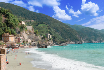 Fototapeta premium Monterosso beach, Cinque Terre, Italy