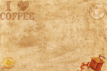 i love coffee paper background