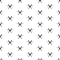 Mosquito seamless pattern. Top view mosquito insect symbols in a rows.