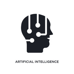 black artificial intelligence isolated vector icon. simple element illustration from  concept vector icons. artificial intelligence editable black logo symbol design on white background. can be use