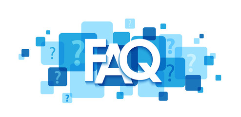 FAQ colorful typography banner - obrazy, fototapety, plakaty