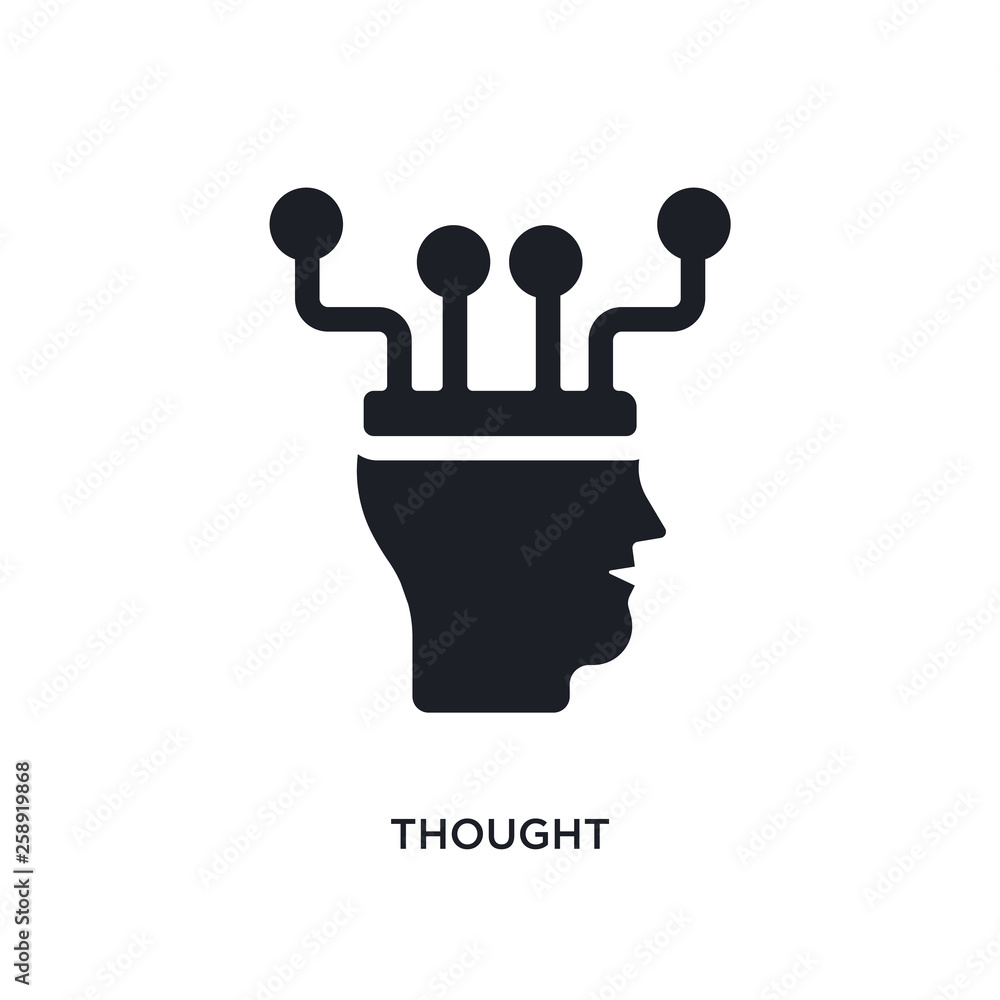 Poster black thought isolated vector icon. simple element illustration from artificial intelligence concept