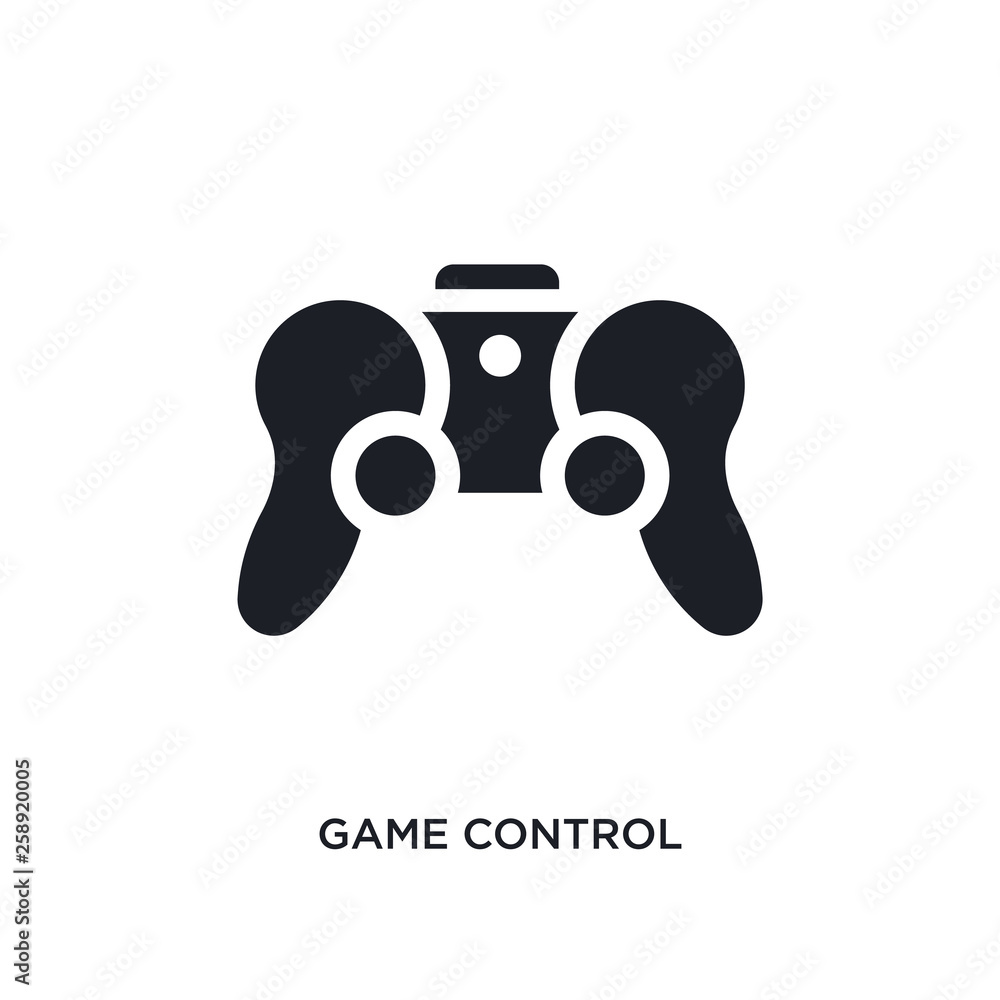 Poster black game control isolated vector icon. simple element illustration from augmented reality concept 