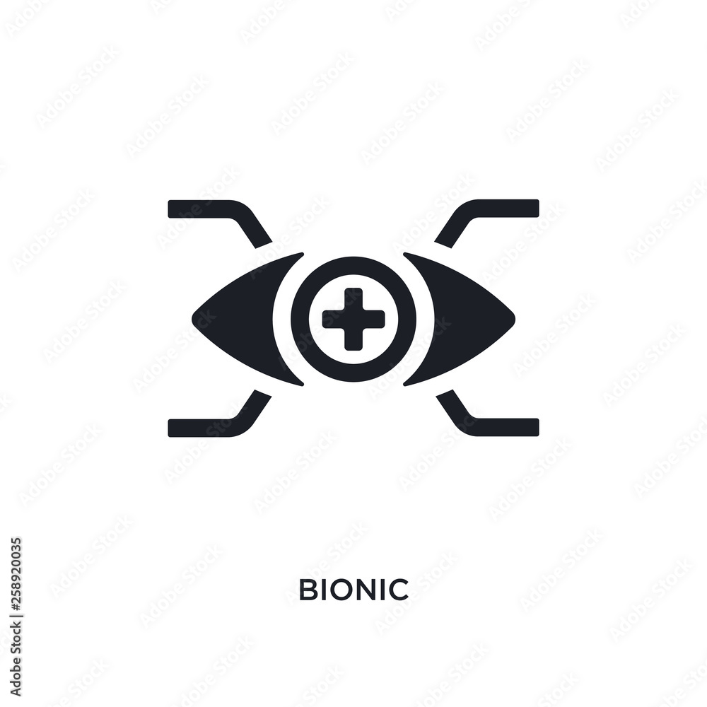 Poster black bionic isolated vector icon. simple element illustration from augmented reality concept vector