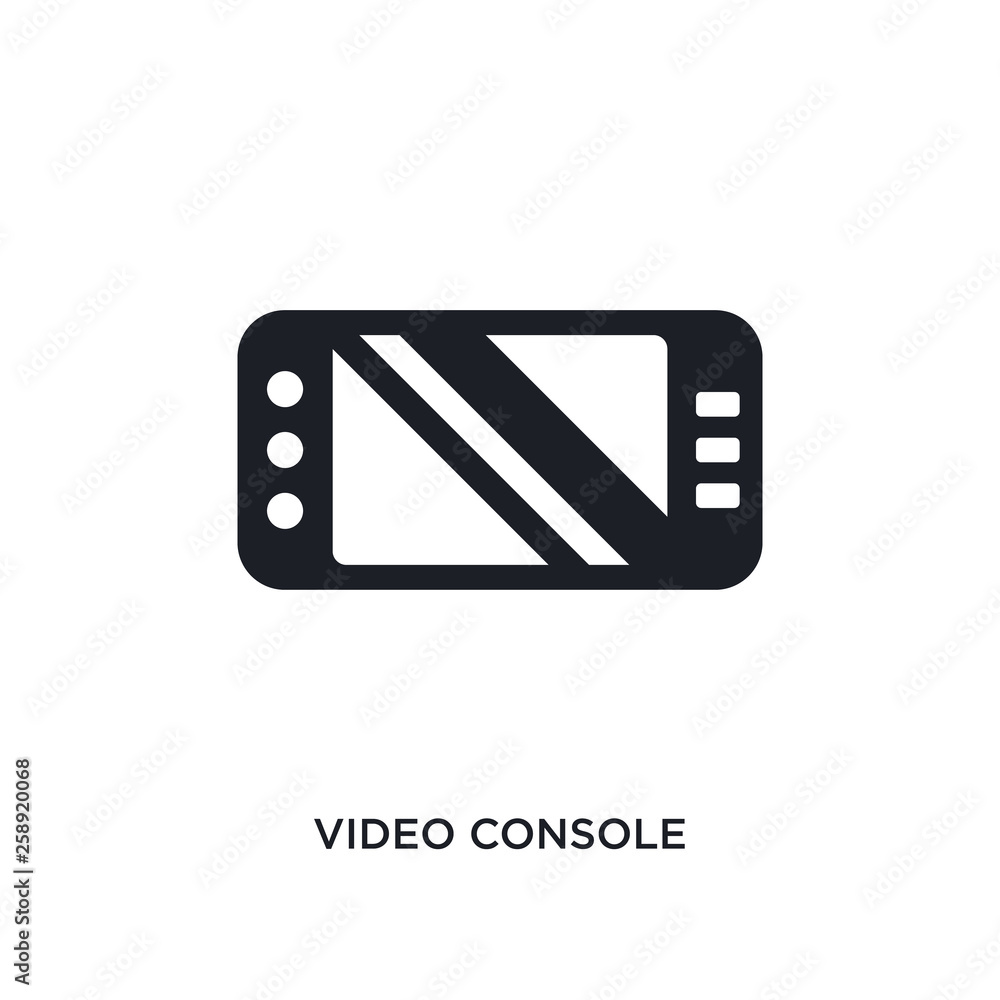 Poster black video console isolated vector icon. simple element illustration from augmented reality concept