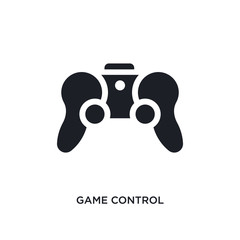 black game control isolated vector icon. simple element illustration from augmented reality concept vector icons. game control editable black logo symbol design on white background. can be use for