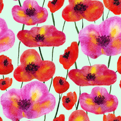 poppies seamless pattern