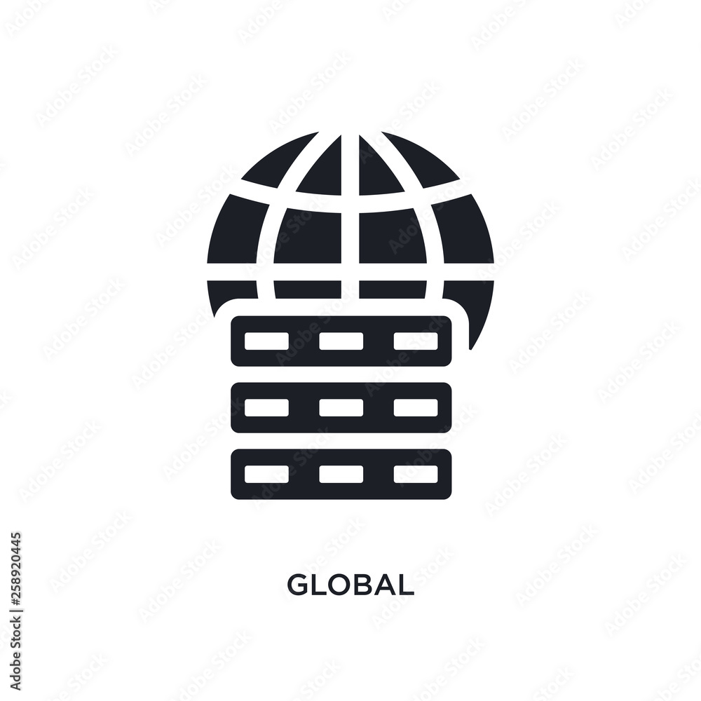 Aufkleber black global isolated vector icon. simple element illustration from big data concept vector icons. g