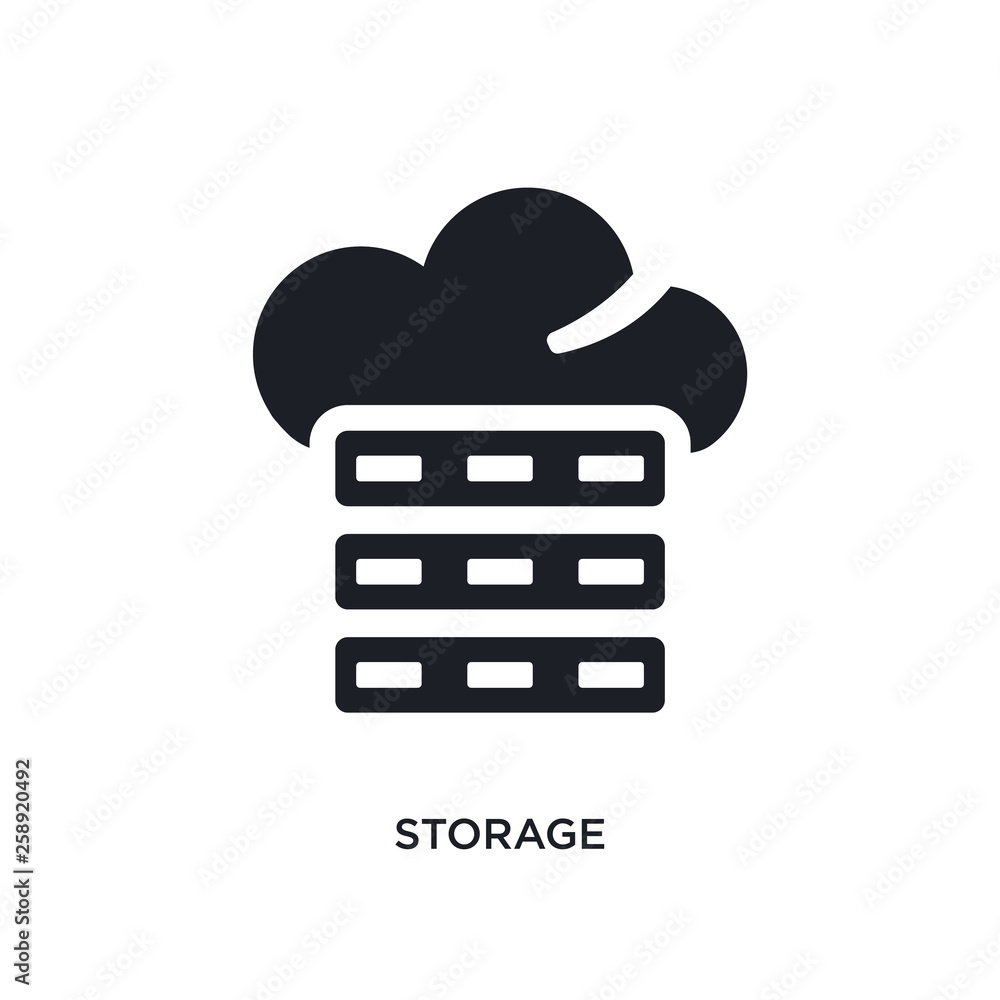 Poster black storage isolated vector icon. simple element illustration from big data concept vector icons. 