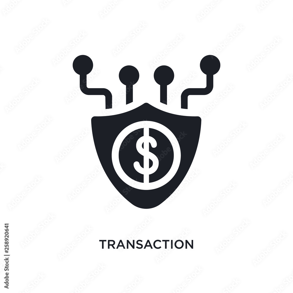 Poster black transaction isolated vector icon. simple element illustration from big data concept vector ico