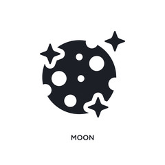 black moon isolated vector icon. simple element illustration from astronomy concept vector icons. moon editable black logo symbol design on white background. can be use for web and mobile