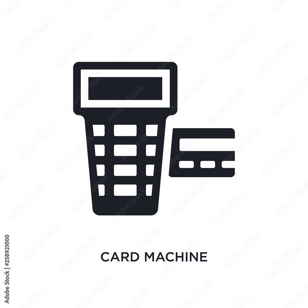 Poster black card machine isolated vector icon. simple element illustration from e-commerce and payment con