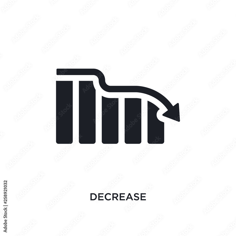 Poster black decrease isolated vector icon. simple element illustration from e-commerce and payment concept