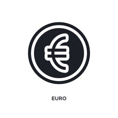 Obraz premium black euro isolated vector icon. simple element illustration from e-commerce and payment concept vector icons. euro editable black logo symbol design on white background. can be use for web and
